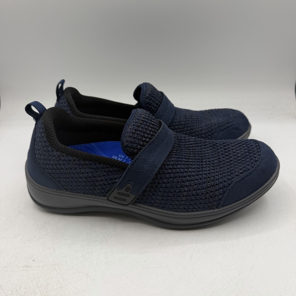Orthofeet Quincy Shoes Womens Sz 9 B Navy Blue Orthopedic Slip On Sneakers 823
